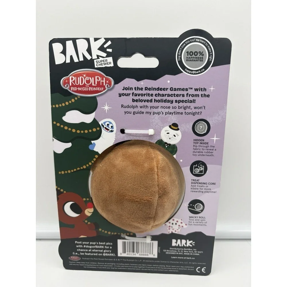 Bark Box  Super Chewer Reindeer Games Rudolph Dog Toy NEW w TAG Large 50+ Pounds